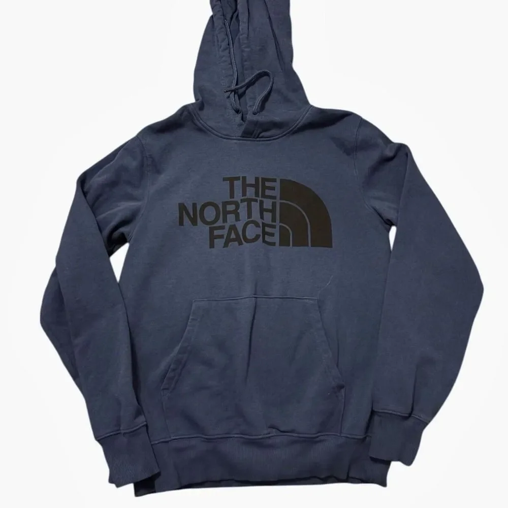 The North Face Hoodie Men Small Blue Logo Sweatshirt